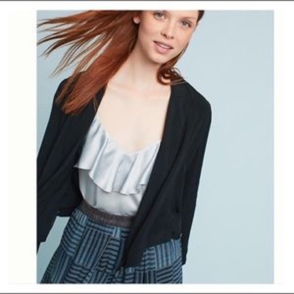 Anthropologie Ett:twa Black Buttoned Wrap Blazer 6 - Picture 6 of 6